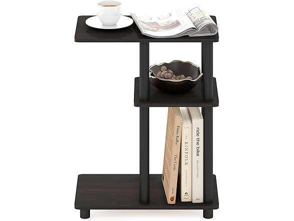 Furinno Turn-N-Tube C Shaped Side Table with Casters