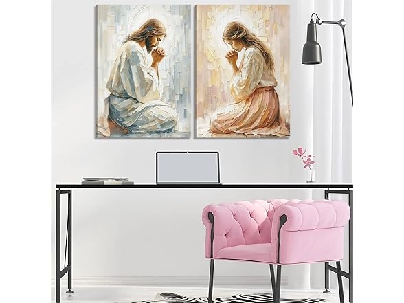Generic 2Pcs Jesus Canvas Wall Art