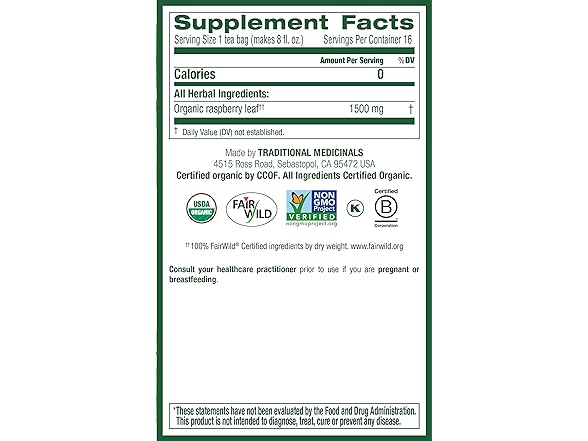 Traditional Medicinals Raspberry Tea 16ct