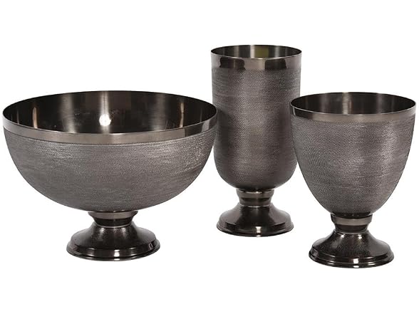 Howard Elliott Collection Textured Aluminum Footed Decorative Bowl