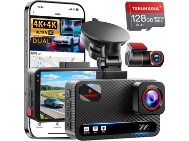 $89.99, Was $183, 50% Off! 4K+4K Dash Cam Front and Rear | 128GB SD dealfomo