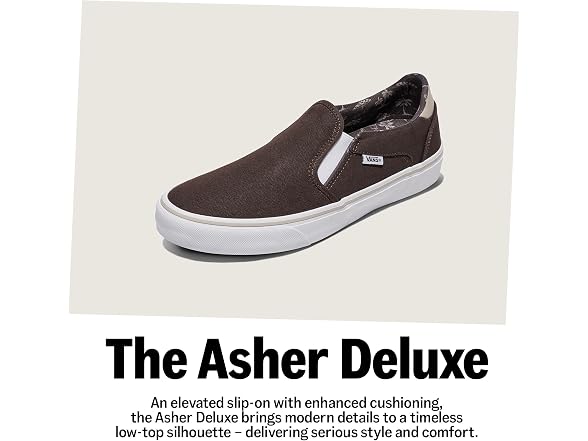 Vans Women's Asher Deluxe Slip-On Shoe - Sneakers