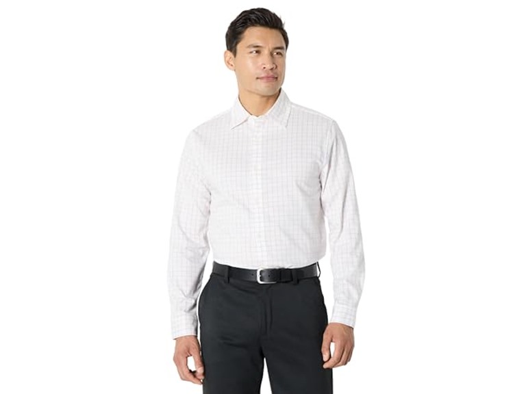 Amazon Essentials Mens Regular Fit Long Sleeve Wrinkle Resistant Stretch Dress Shirt