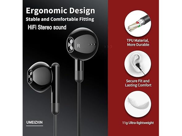 UMEIZXIN Wired Earbuds with Microphone