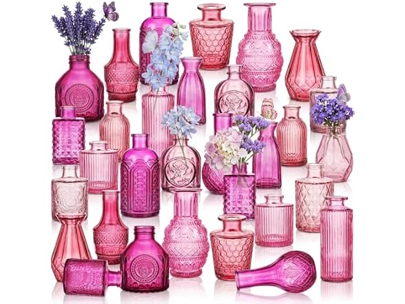 32 PCS Assorted Vintage Bud Vases