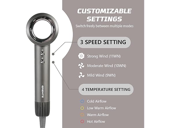 Grey 110,000 RPM Hair Dryer
