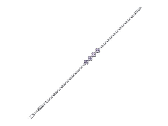 CZ Blossom Accent Tennis Bracelet