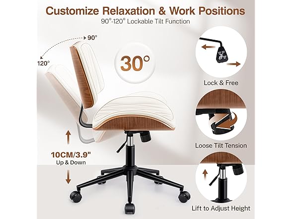 Fidom Ergonomic Armless Office Desk Chair