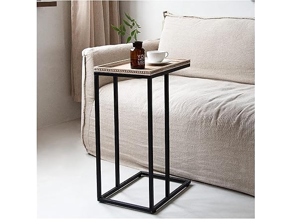 COZAYH Farmhouse End Table with Beaded Edge