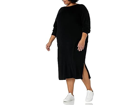 The Drop Suki Rib Midi V-Back Dress