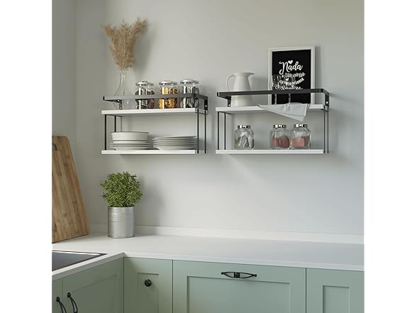 2 Tier Rustic Farmhouse Wood Shelves