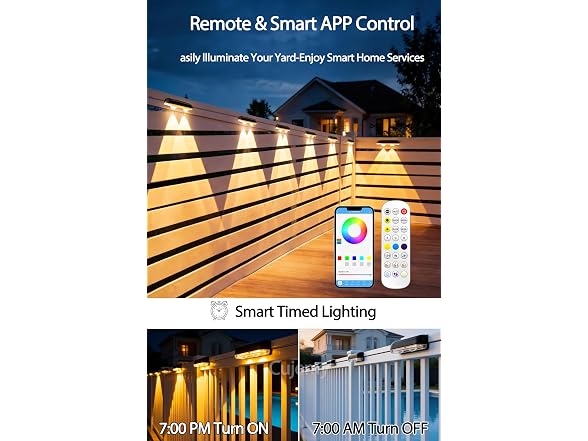 8 Pack RGB Outdoor Fence Lights