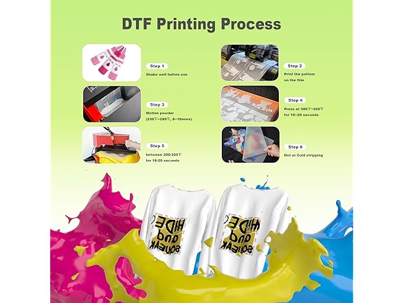 DTF Ink Combo Pack, 250ml x 6