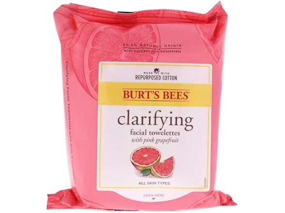 Burts Cleasing Towel Pink Grapefruit 30ct