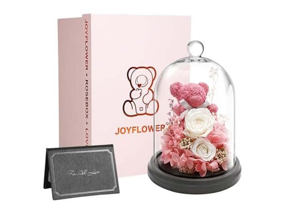 JoyFlower Preserved Flowers in Glass