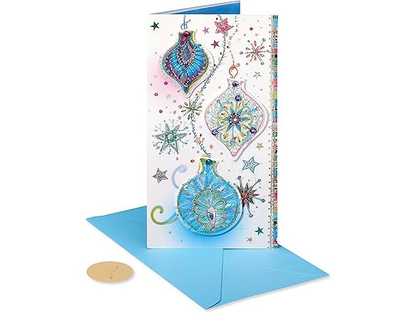 Papyrus Christmas Card w/ Colorful Ornament