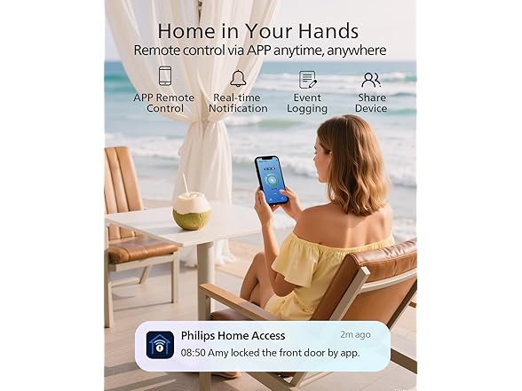 Philips DDL240X-1HBG-L-MB Philips WiFi Smart Lock with H