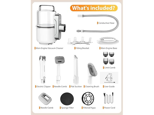 Simple Way 6 in 1 Pet Grooming Vacuum Kit