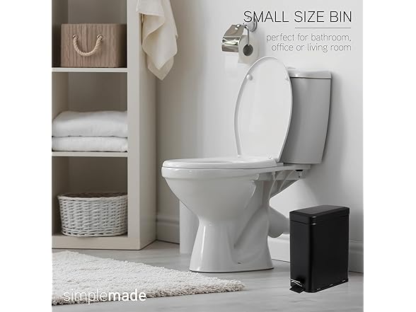 5L Stainless Steel Step Trash Can Black