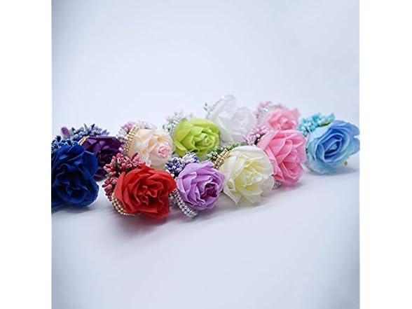 BUUEERR Pack of 2 Satin Rose Boutonniere