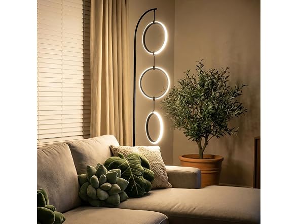 Bairth Black 3-Light LED Floor Lamp
