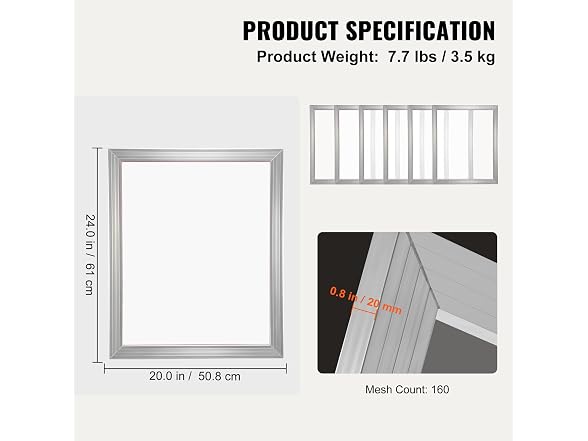 Screen Printing Kit, 6 Pieces 20x24inchSilk