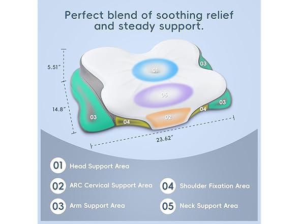 Cervical Neck Pillow White