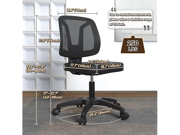 TTD TIANTIANDA Armless Swivel Mesh Chair