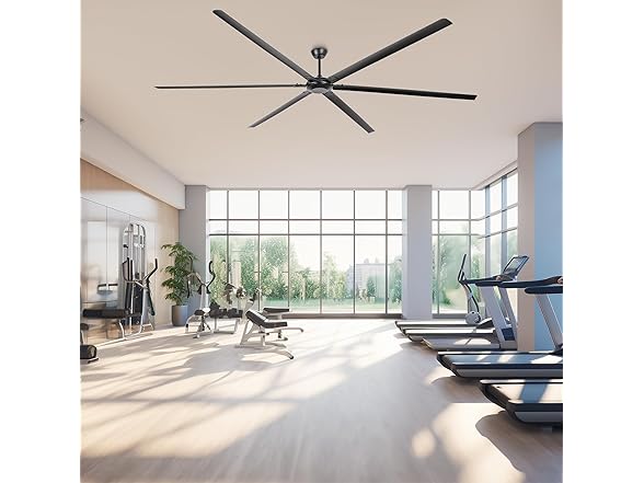 Parrot Uncle F8004BK 120 Inch Large Ceiling Fan Black