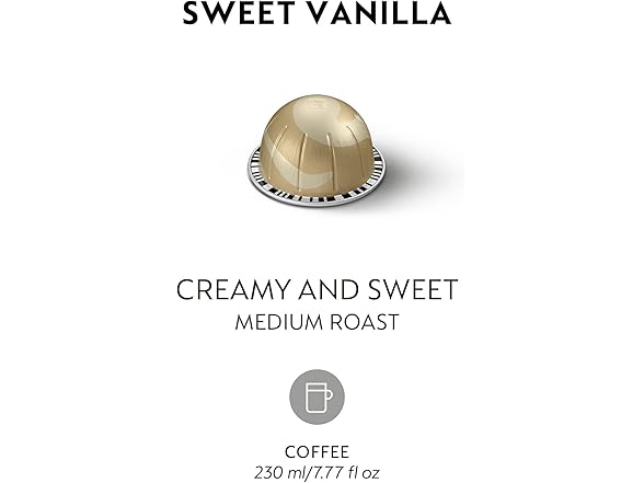 30CT Nespresso Capsules Vertuo, Sweet Vanilla