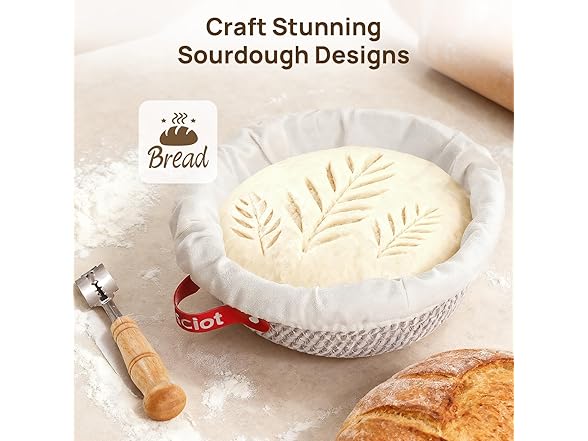 Sourdough Starter Kit 5 Banneton Round & Oval