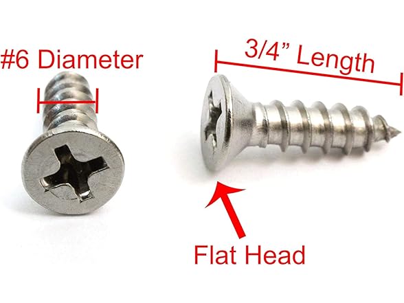 Flat Head Wood Screw- Choose Size (#6 x 3/4)