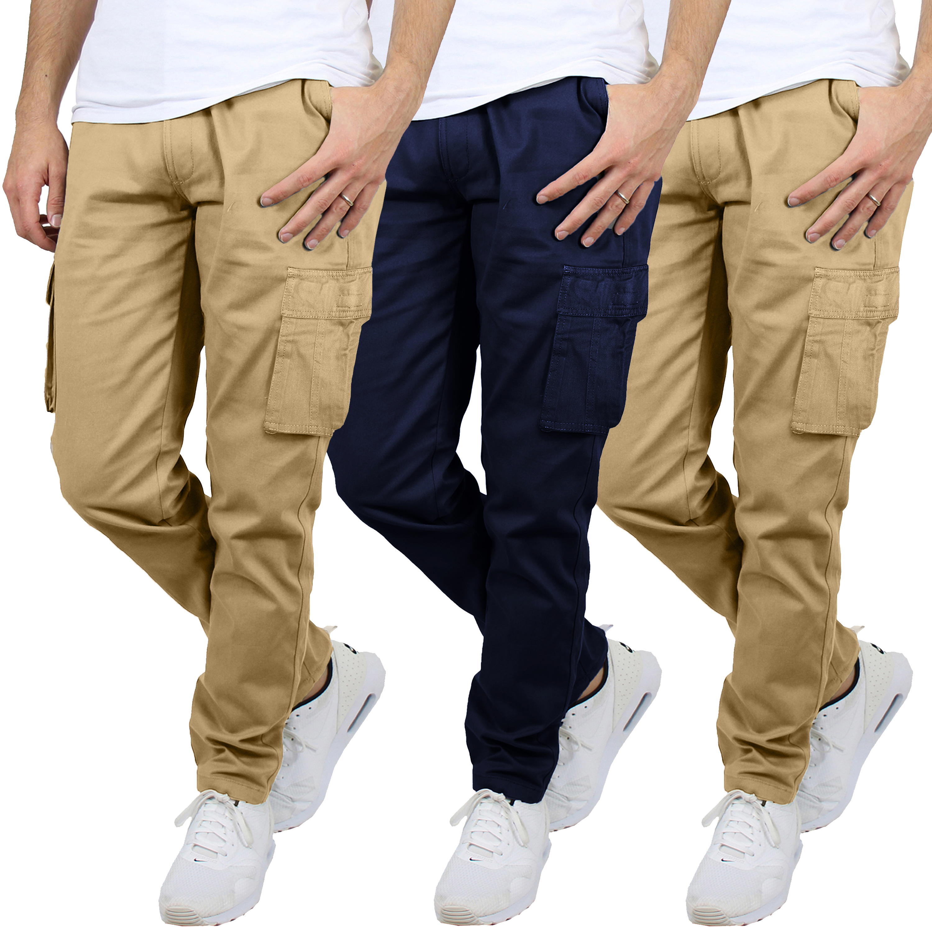 3Pk Mens Flex Stretch Cargo Pants (31" Inseam) - Gallery 6
