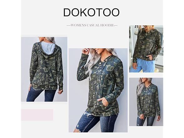 Dokotoo Women (M) Casual Hoodies Long Sweatshirt