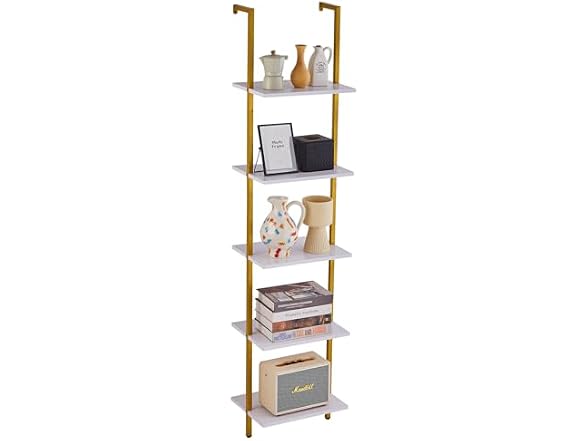 Ladder Shelf, 5-Tier Bookshelf 15.6x11.8in, Open