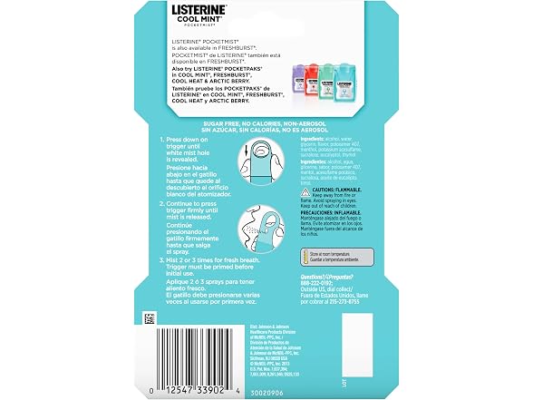 Listerine Cool Mint Pocketmist Oral Care Mist