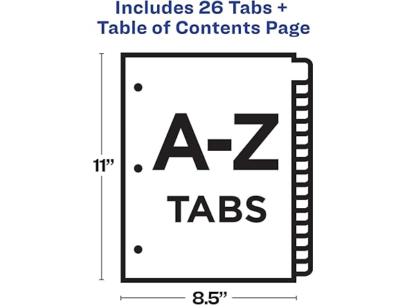 Avery A-Z Dividers for 3 Ring Binders