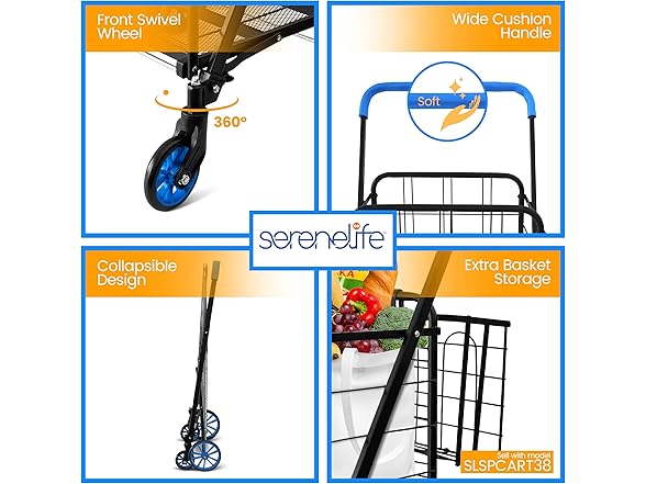 SereneLife Shopping Supermarket Cart