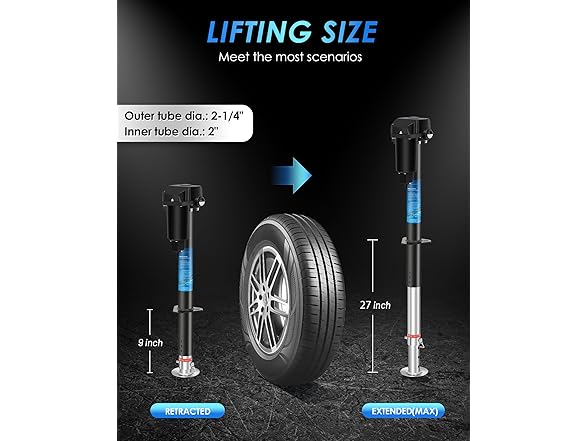POLESTAR Electric Trailer Jack | 9-27in Lift