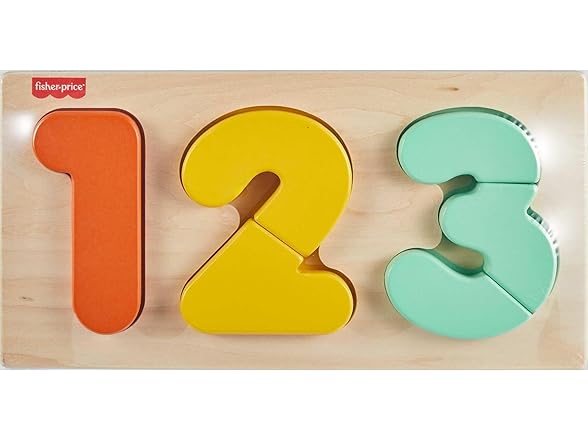 Fisher-Price Wood Montessori Toy 1-2-3 Puzzle