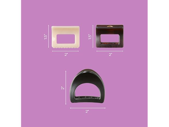 Conair Luxe Claw Clips 3PK Durable Thick Plastic