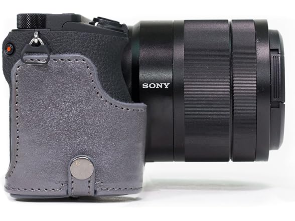 MegaGear Ever Ready Leather Camera Case and Strap (Gray)