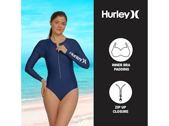Hurley Womens L/S One-Piece Swimsuit