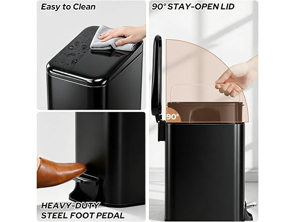 Halituny 6L Soft-Close Small Trash Can