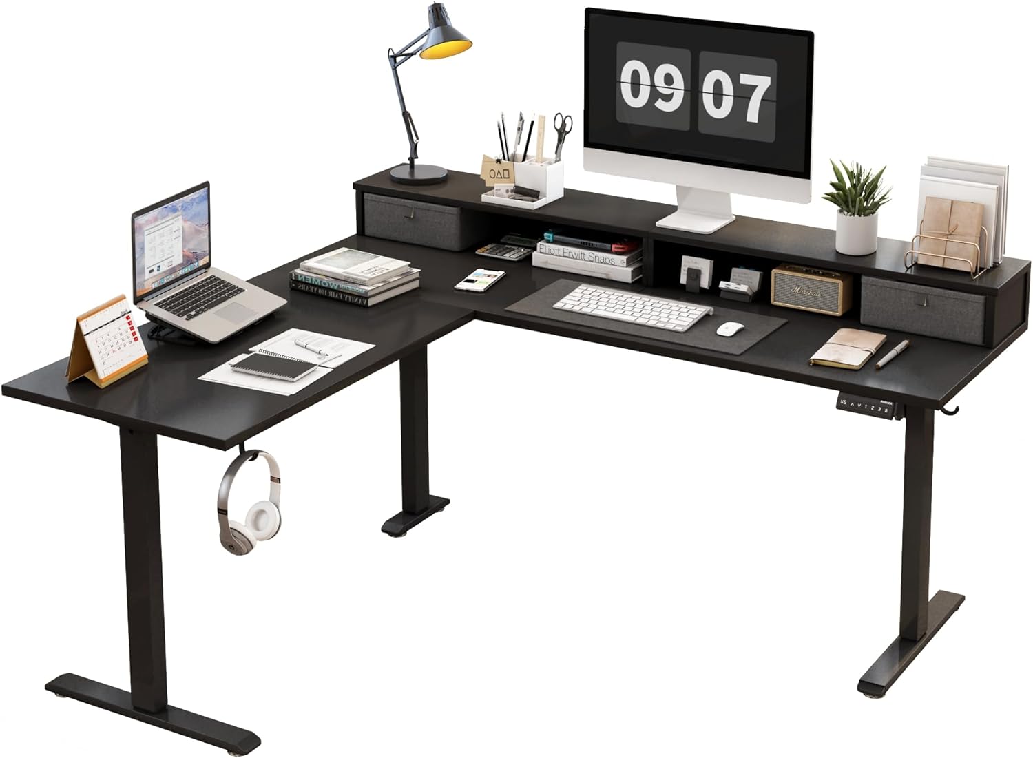 Agilestic L-Shaped Electric Desk with Storage - Gallery 13