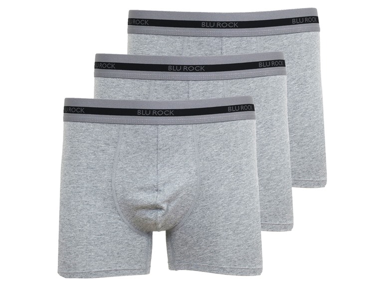 BLU ROCK WC-----J/MBB-565 / HG / S Small Mens Cotton Flex Stretch Boxer Briefs Heather Grey x3