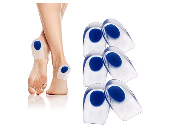 Dr.Pedi Heel Cups for Heel Pain 3 Pairs Gel