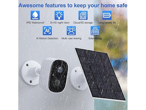 Camii 2K Outdoor Solar Security Camera