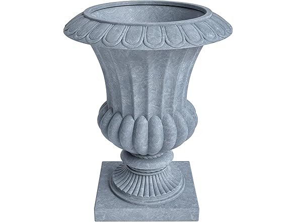 LeisureMod LP28AC Lotus Fiberstone and Clay Urn Planter