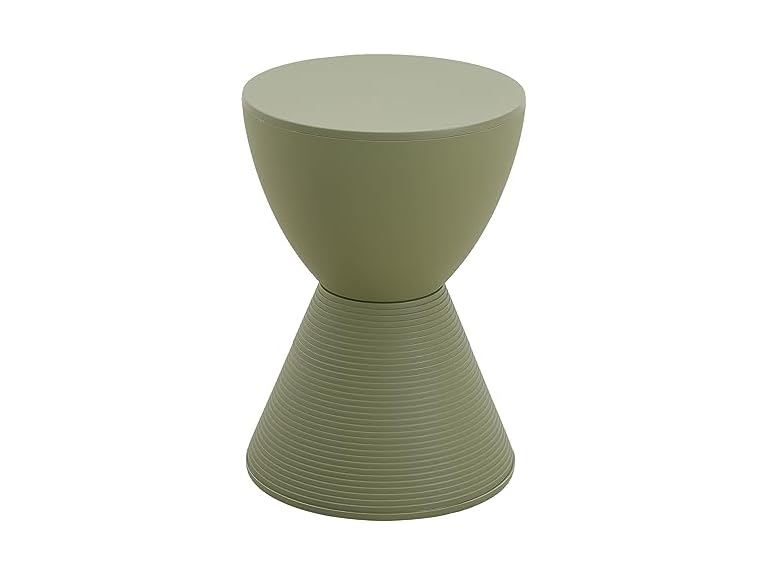 LeisureMod BS12OG Boyd Round Side Table Olive Green